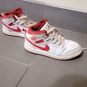 Nike Red and White High-Top Sneakers